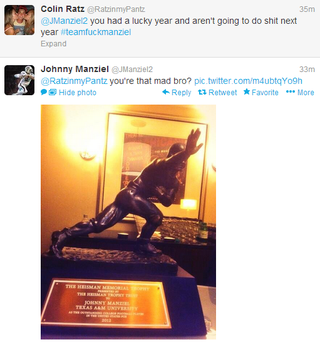 Illustration for article titled Johnny Manziel Still Clowning Everyone On Twitter